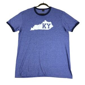 Kentucky‎ Graphic Print Anvil Tshirt Mens XL Blue Short Sleeve Cotton Poly Blend